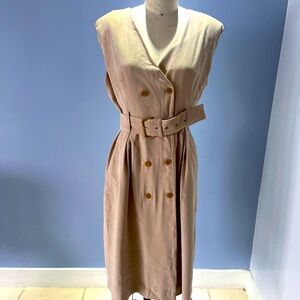 Calvin Klein - Pre-Owned dress with fabric belt - Size 10. Made in Vietnam.